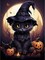 Halloween Diamond Art Kits for Adults-Cat Adult Diamond Painting Kits,Halloween Diamond Painting for Adults for Gift and Home Decoration